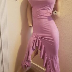 Pink Asymmetrical Ruched One Shoulder Dress Convertible Tunic